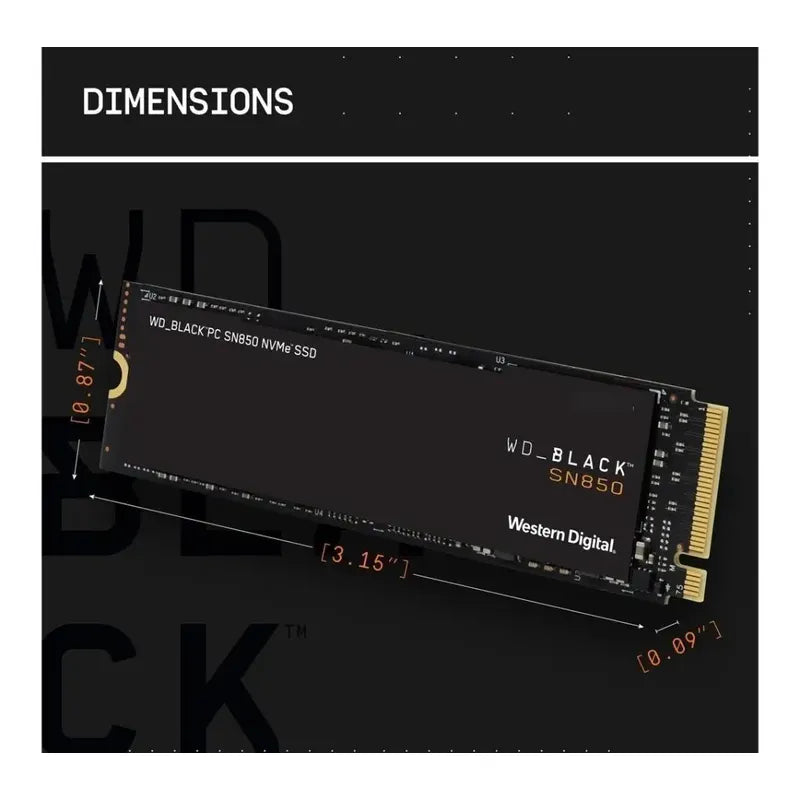 Disco M.2 Wd Black Sn850 Nvme M.2 2280 500gb 7000mb/s Read