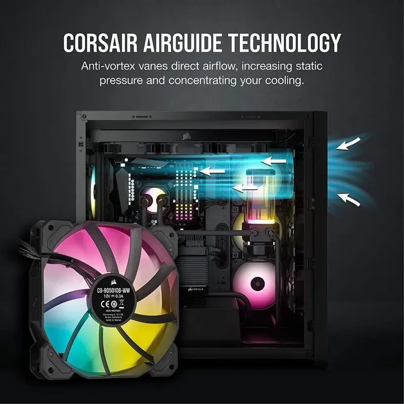 Fan Corsair Icue Sp120 Rgb Elite+lighting Node Core Regalo