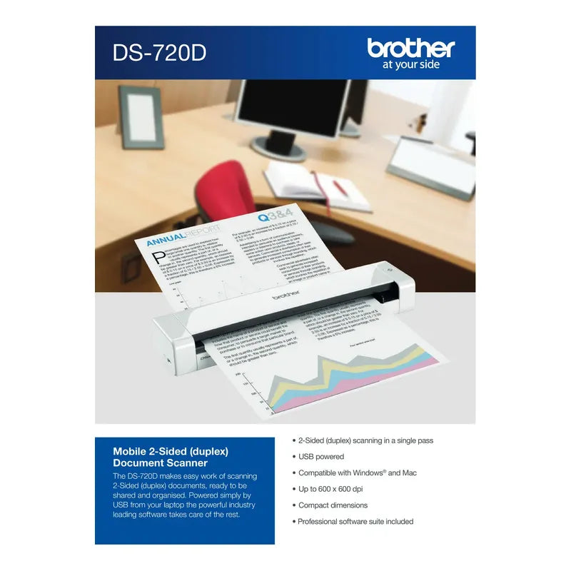 Escáner Portátil Brother Ds-720d Dsmobile Usb Blanco