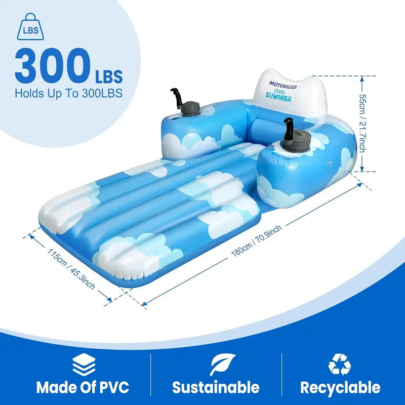 Flotador Motorizado Gigigo Eléctrico Recargable Con Toldo