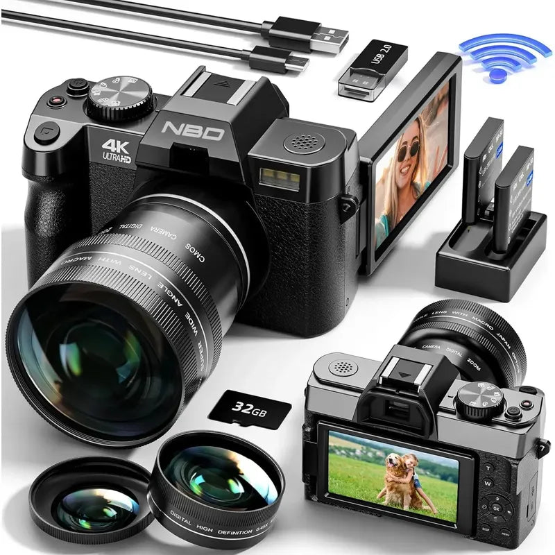 Cámara Digital 4k Ultra Hd 48mp Vlogging Todo En Uno Negro