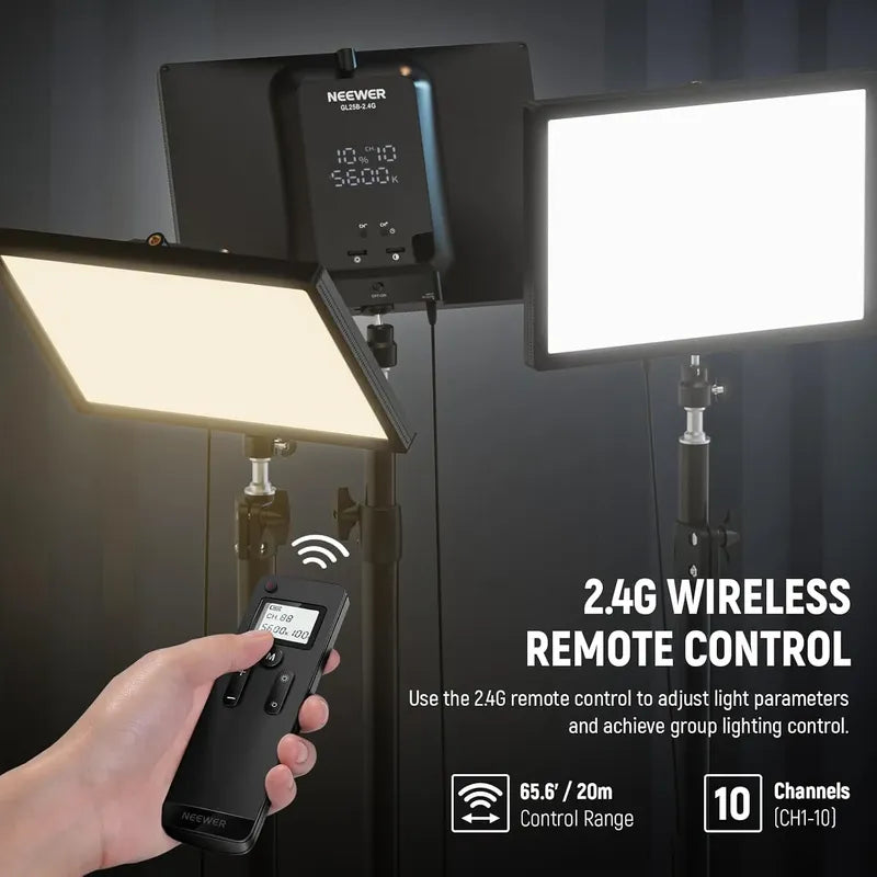 Neewer 25w 12.9 Luz Con Soporte Control 2.4g 2900-7000k Negro