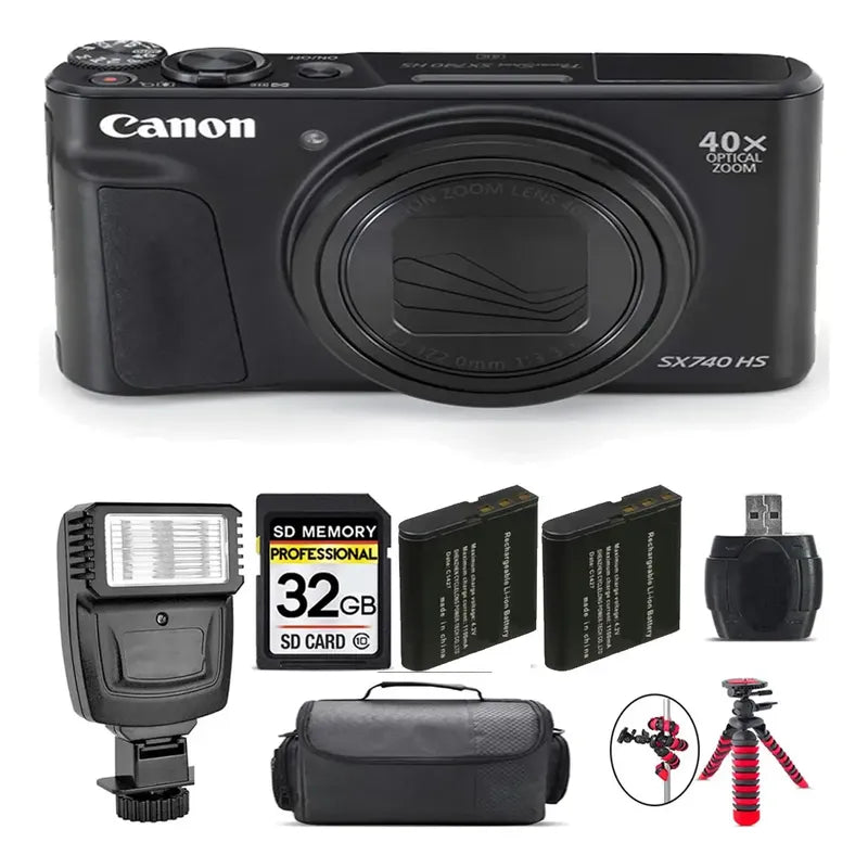 Camara Canon Powershot Sx740 Hs + Kit Bundle Negro
