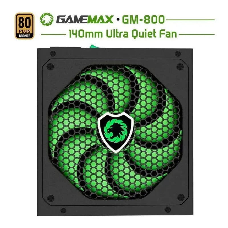 Fuente De Poder Gamemax 800w 80+ Bronze Semi Modular Gm-800 Negro