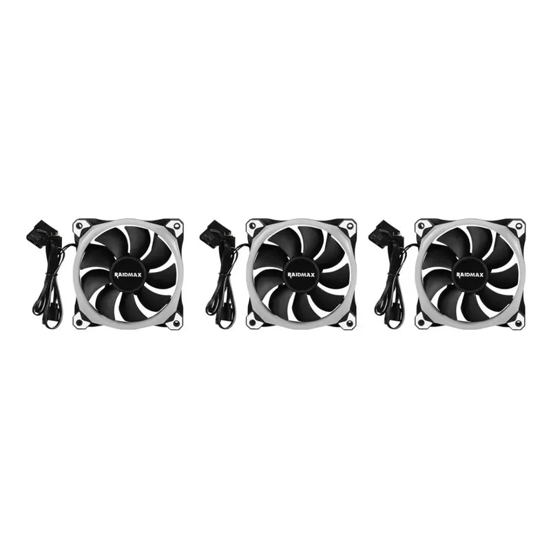 Tri-pack Fan Cooler Rgb Raidmax+ Hub Rgb 5v+control Remoto