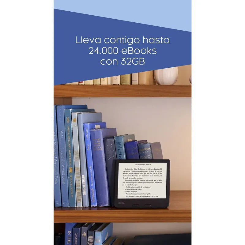 Ebook Kobo Libra 2, 7 Hd, Audiobook 32 Gb Resistente Agua Negro
