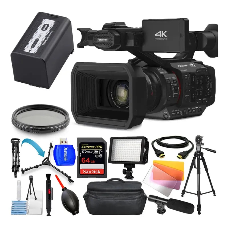 Videocamara Panasonic Hc-x20 4k + Kit De Accesorios Negro