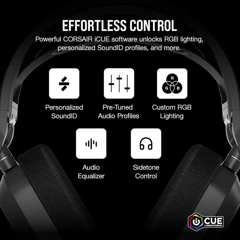 Audifonos Corsair Hs80 Max Premium Wireless Rgb Gaming Negro
