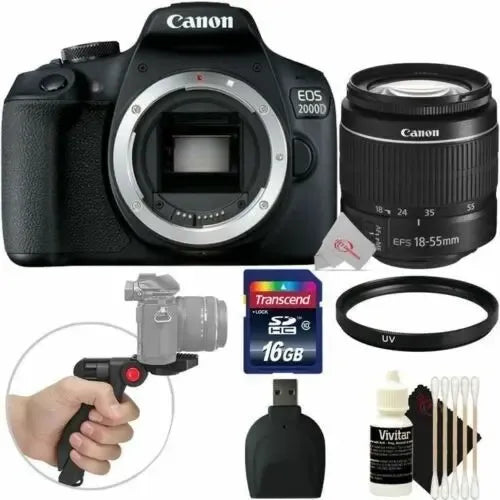 Canon Eos 2000d/rebel T7+ 18-55mm Lens+ Accesorios Negro