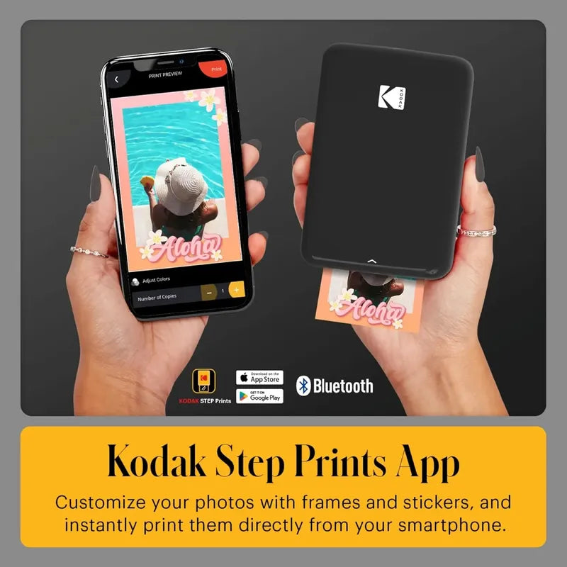 Impresora Fotográfica Portátil Kodak Step, Wireless Negro
