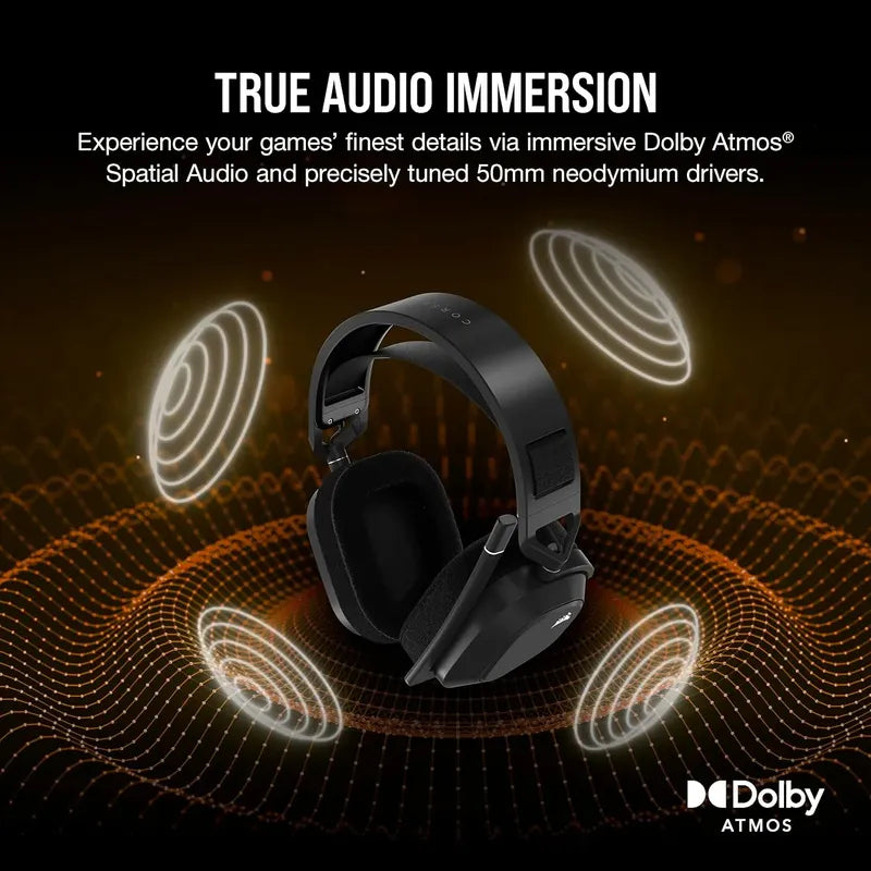 Audifonos Corsair Hs80 Max Premium Wireless Rgb Gaming Negro