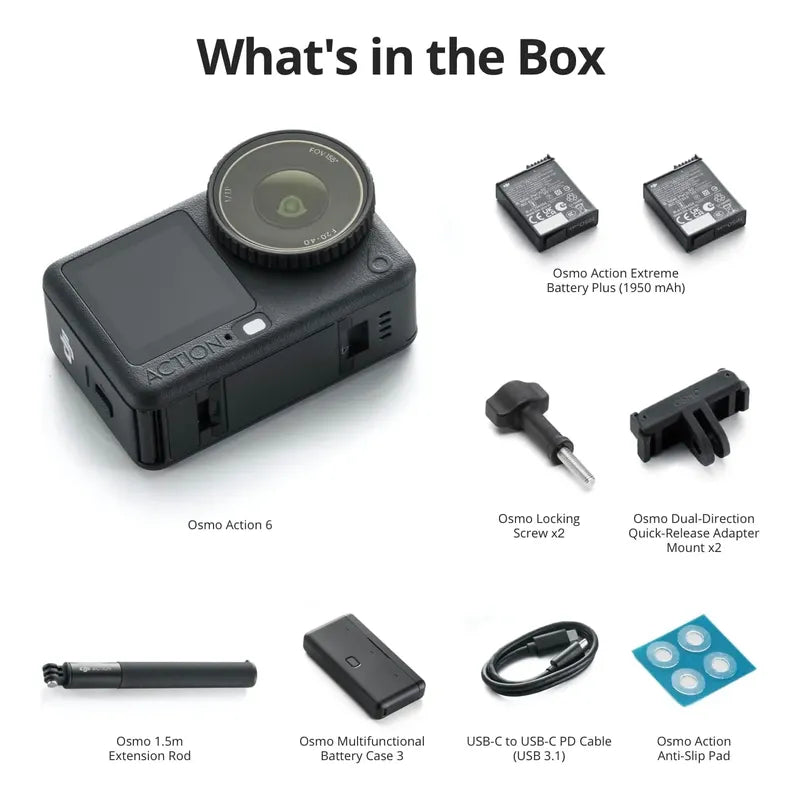Camara Dji Osmo Action 6 Enhanced Combo, 8k 4horas