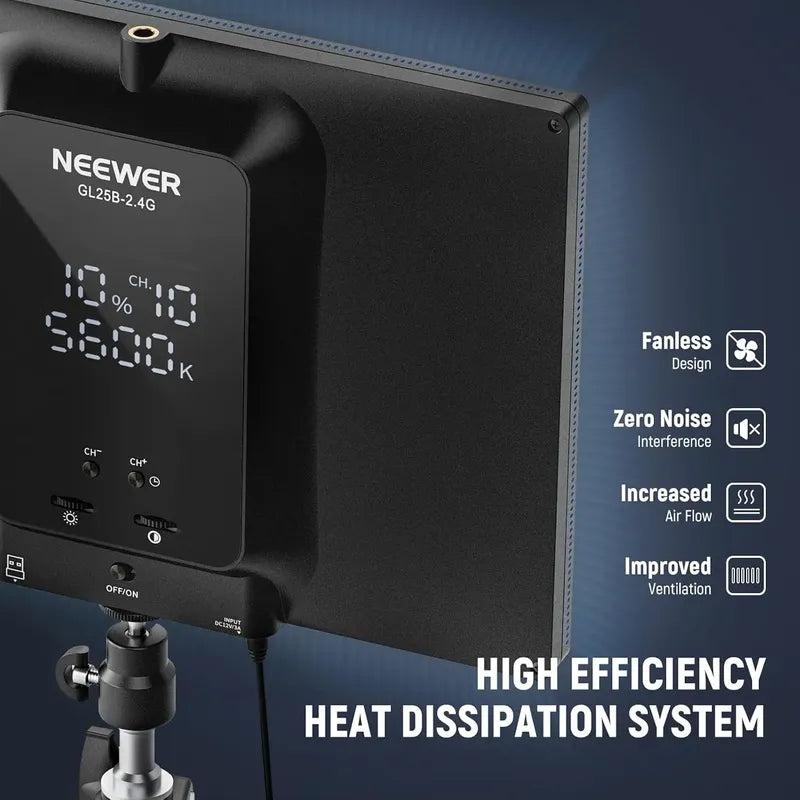 Neewer 25w 12.9 Luz Con Soporte Control 2.4g 2900-7000k Negro