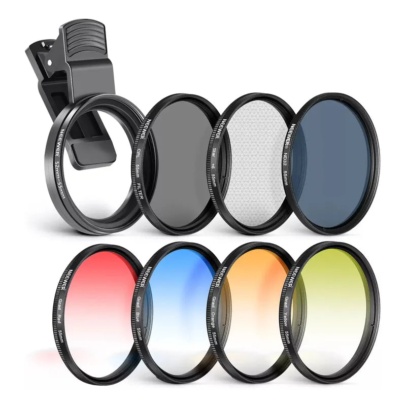 Kit Filtros Clip Neewer 55mm Nd32 Para Telefonos Y Camaras