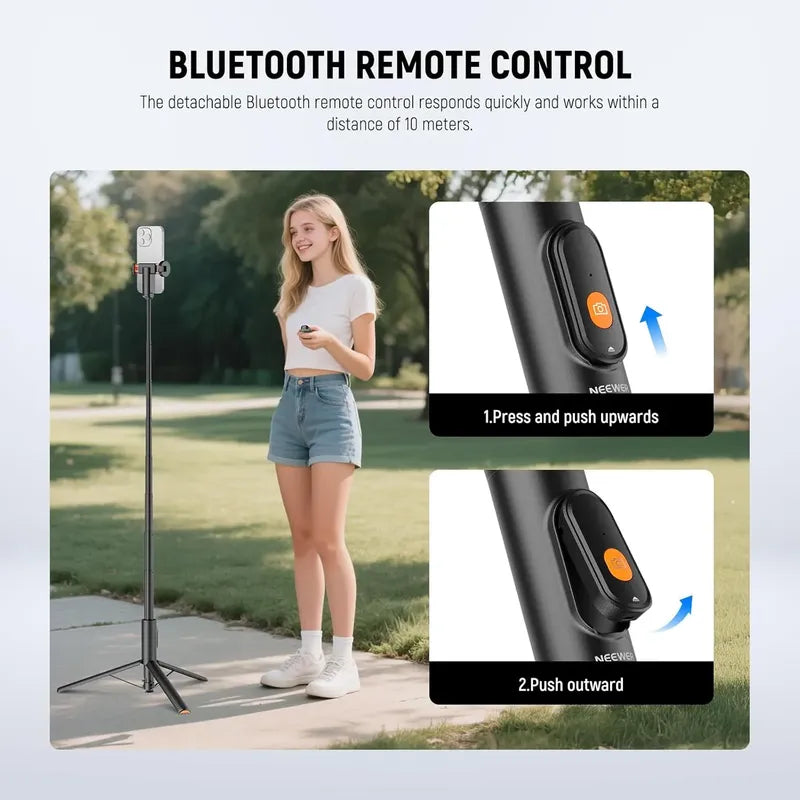 Neewer 57.9 Selfie Stick TriPod Compatible iPhone Android