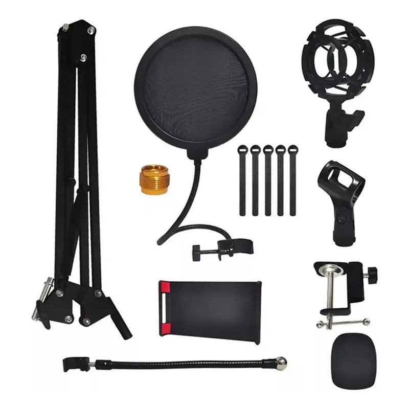 Soporte Micrófono Giratorio 360° Plegable 4 Tipos Negro