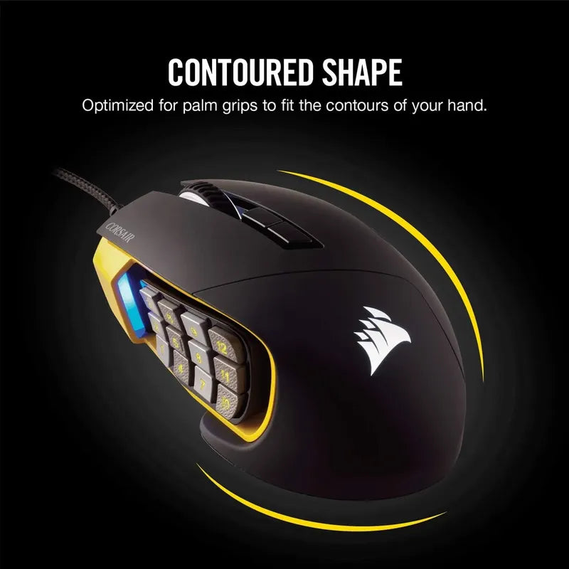 Mouse Corsair Scimitar Pro Rgb Game Mmo Sensor Optico 16.000