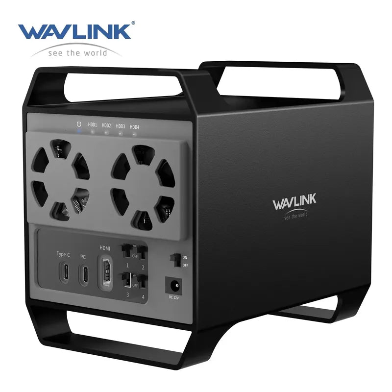 Gabinete Discos Duros De 4 Bahías Para Hdd/ssd De 3,5 /2,5 Negro