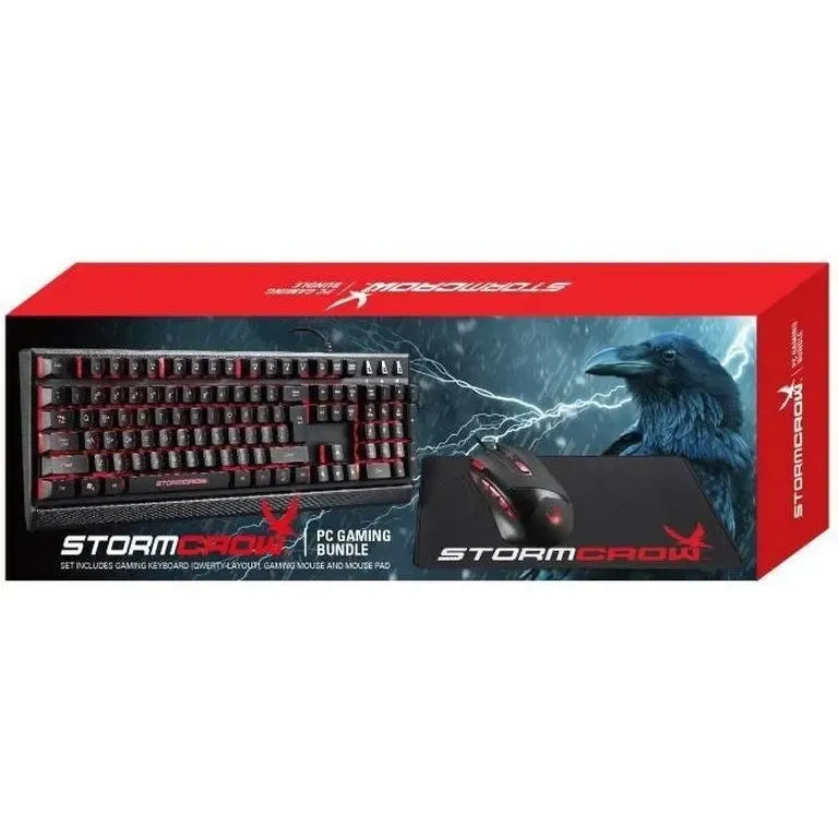 Combo 3 En 1 Stormcrow Teclado Mouse Y Mousepad Negro