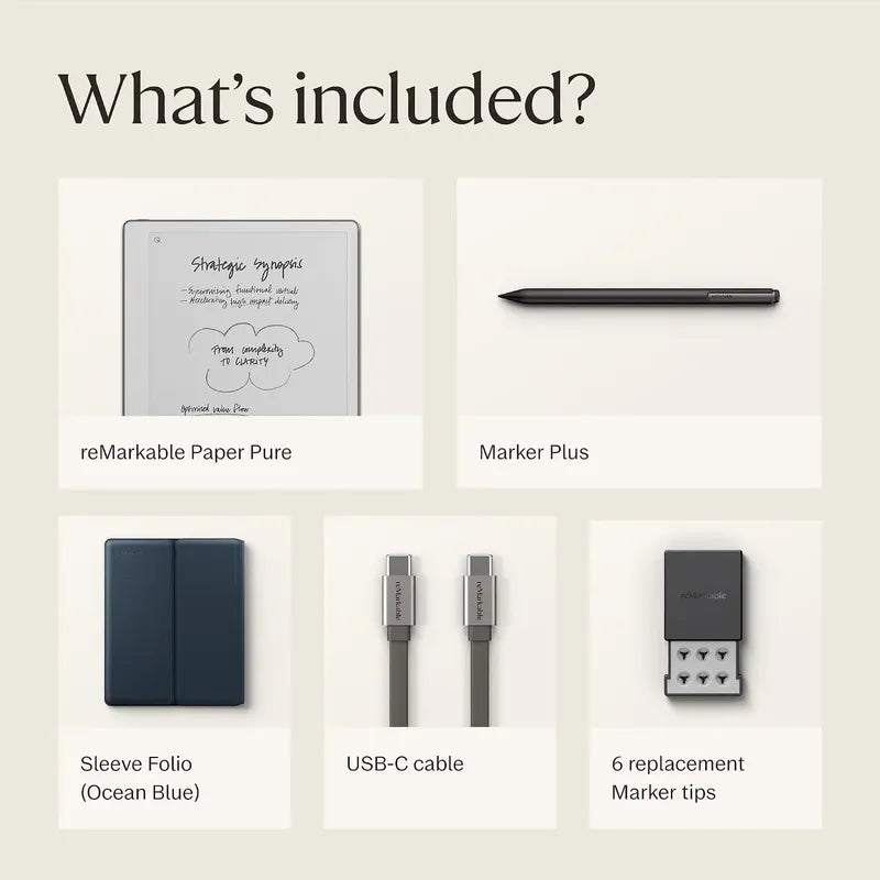 Remarkable Paper Pure Bundle 10.3 Tablet+ Folio+ Marker Plus