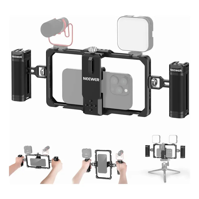 Estabilizador Neewer De Video Y Mango Doble Celulares Ra009 Negro