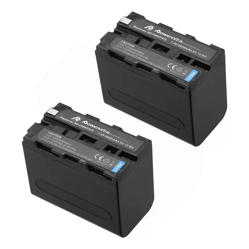 Kit De Baterias + Cargador Portatil Np-f970 8800mah Negro