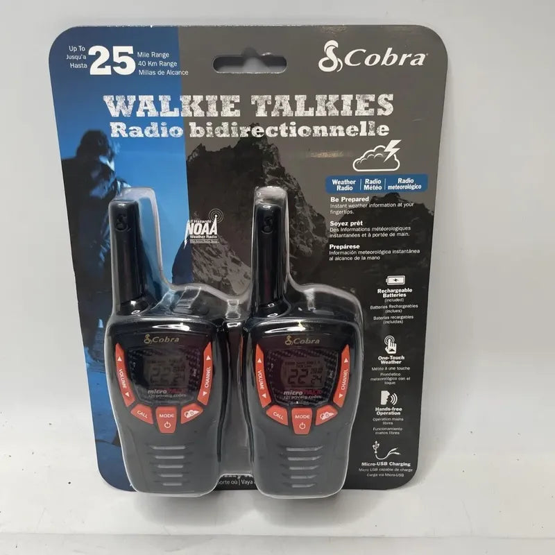 Walkies Talkies Cobra, Hasta 40km Alcance, Radio Bidireccion Negro