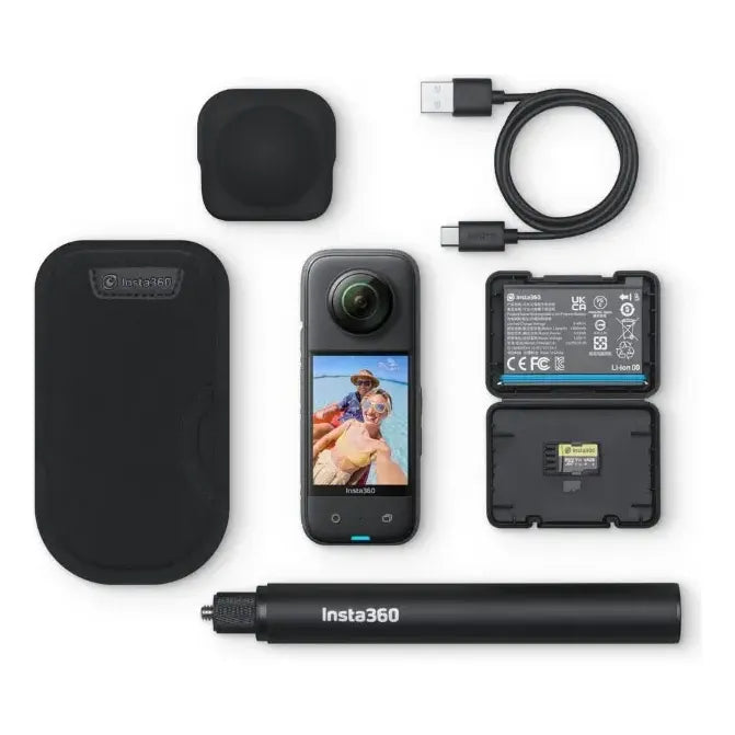 Camara Insta360 X3 Premium Kit Waterproof 360, 48mp 5.7k Negro