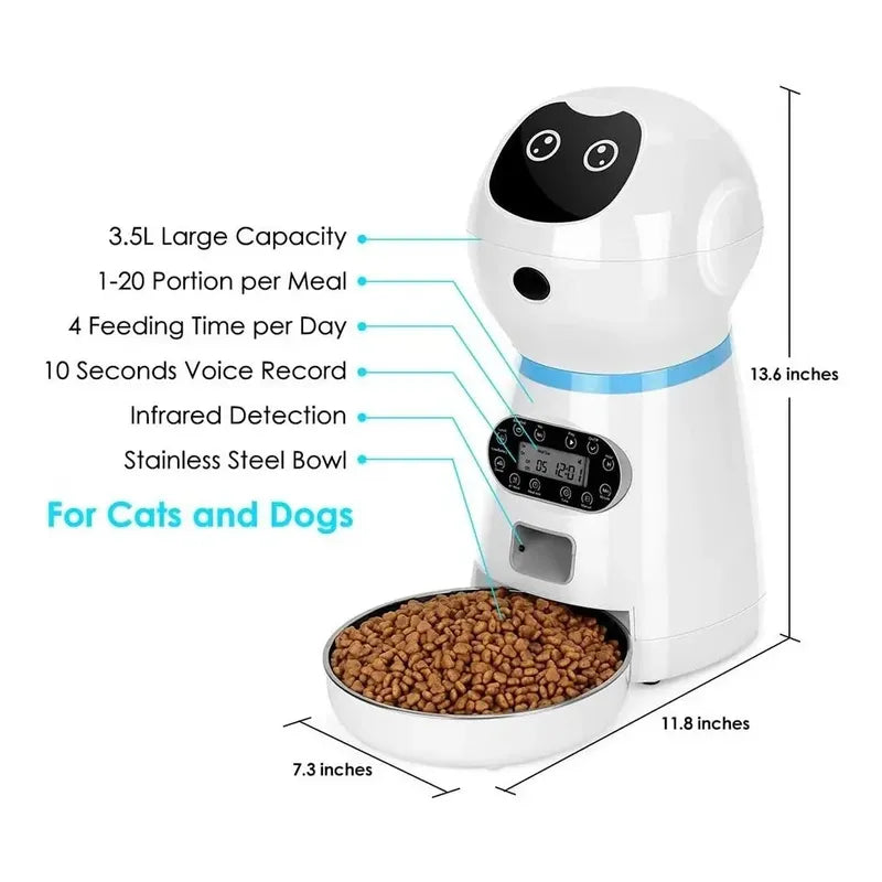 Dispensador Comida Para Animales Automático Covono 3.5l