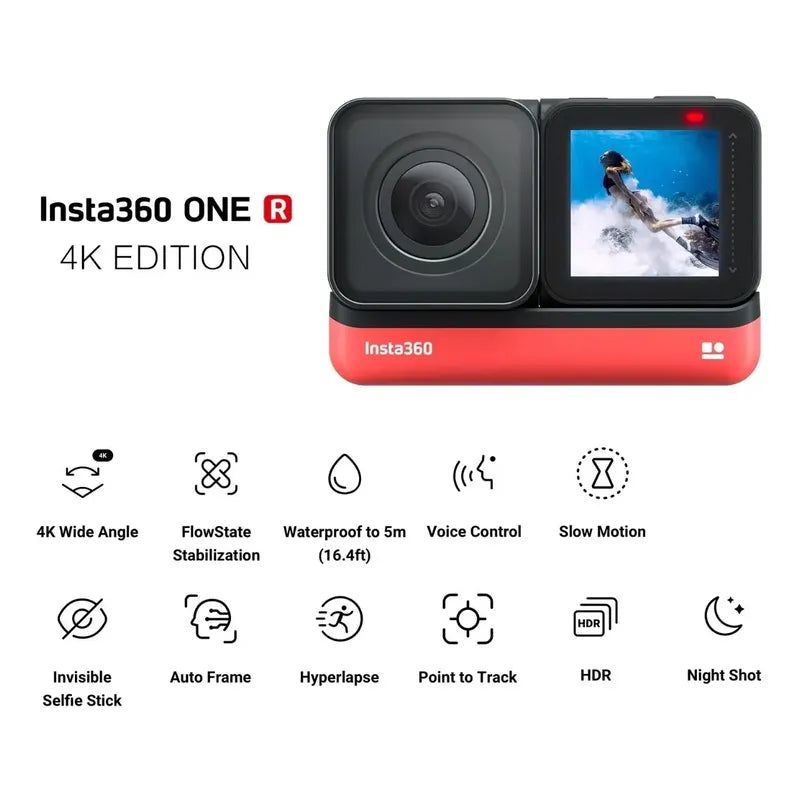 Cámara Insta360 One R 4k Edition Negro