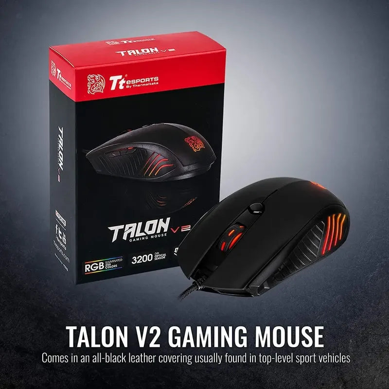Mouse Thermaltake Talon V2 Gaming 3200dpi Negro