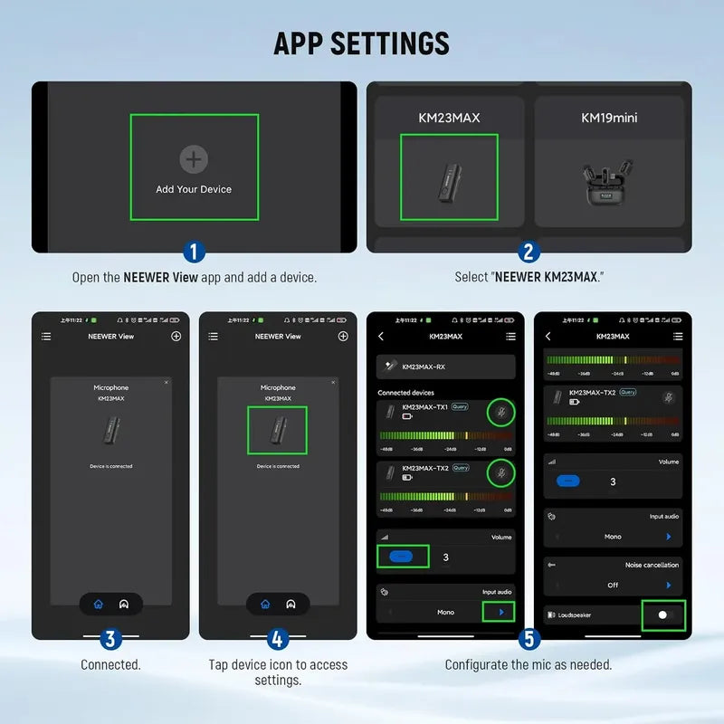Microfono Neewer Km23 Max Duo Wireless Usb C / Lightning Negro