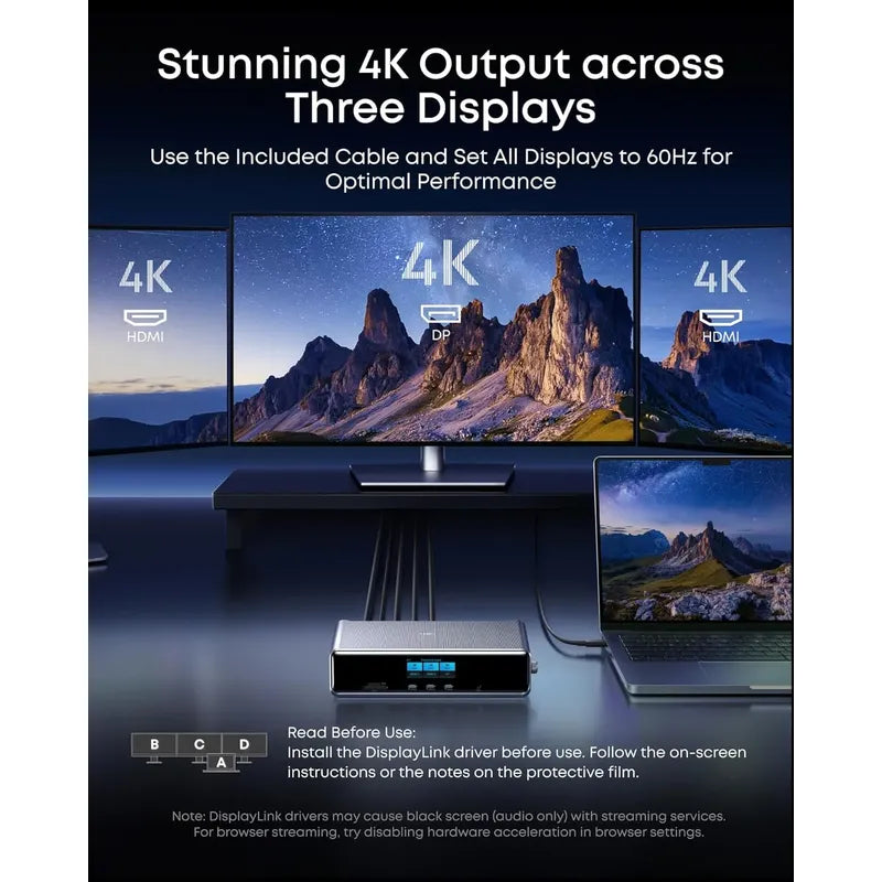 Anker Docking Station Supreme Performance For 3 Displays