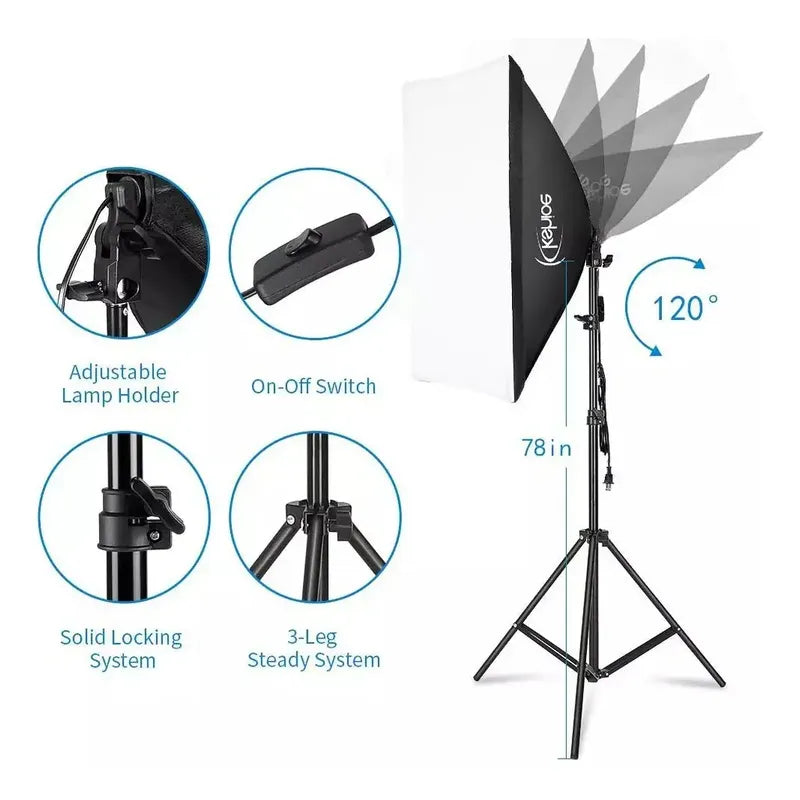 Kshioe Kit Iluminacion Fotográfico 30 Pieza Softbox Umbrella