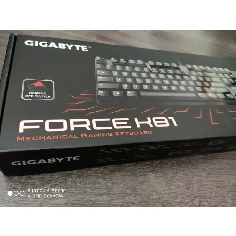 Teclado Gamer Mecanico Gigabyte Force K81 Switch Mx Red Negro