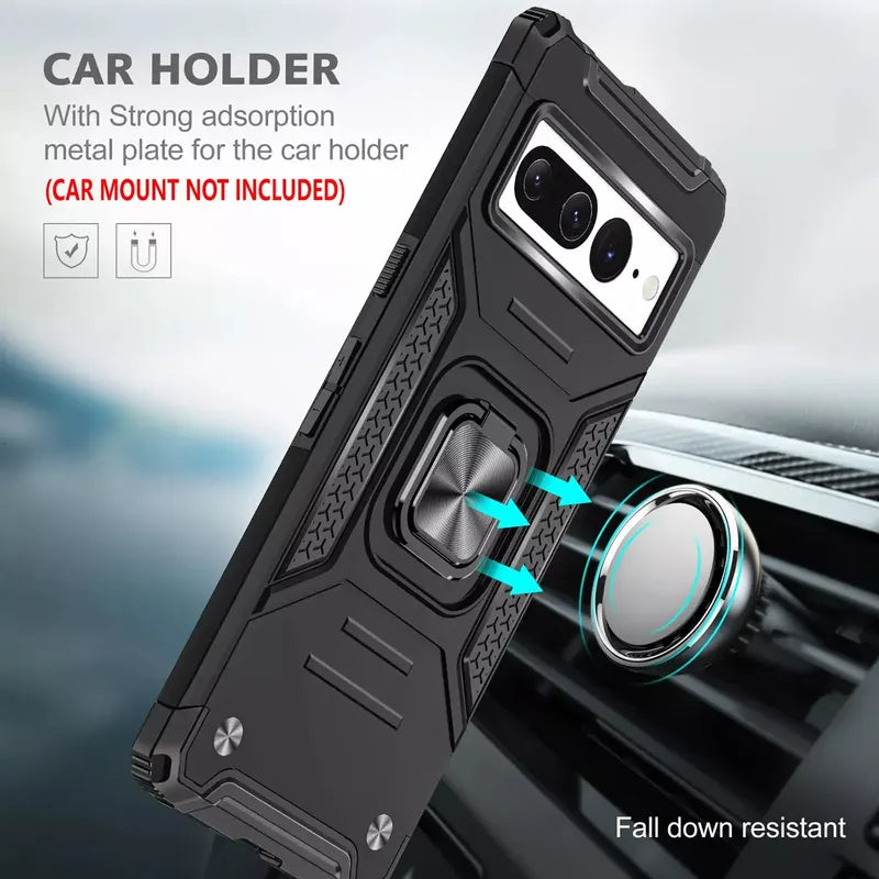 Forro Protector + Vidrio Templado Google Pixel 7a/7/7 Pro Negro Liso