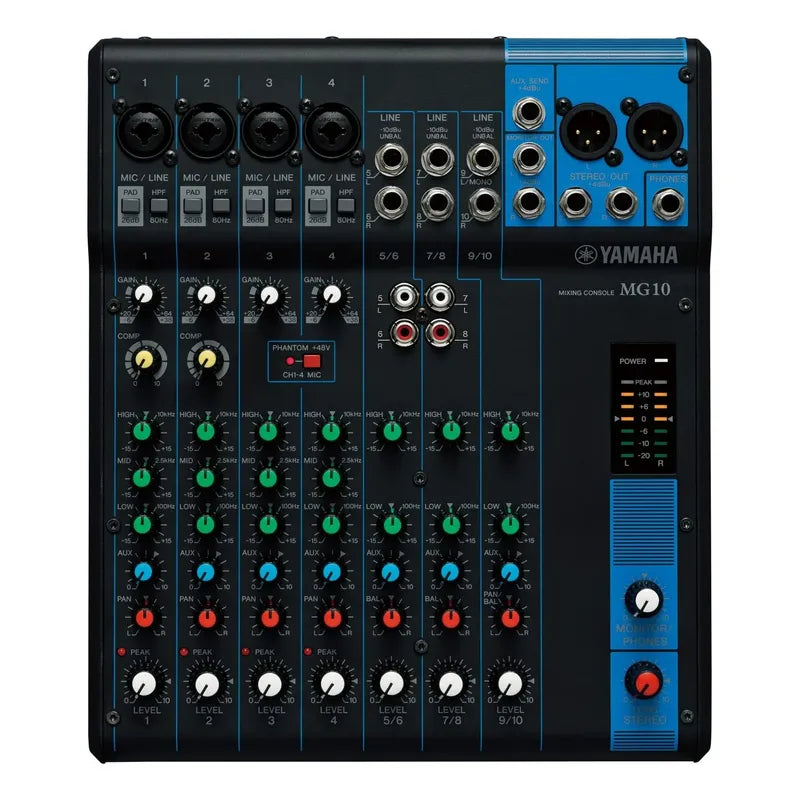 Mezcladora Análoga Yamaha De 10 Canales Mg-10
