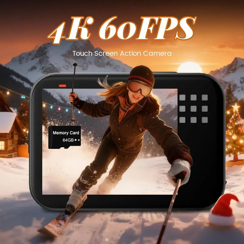 Cámara De Acción Q60 4k60fps Tarjeta De 64 Gb Negro