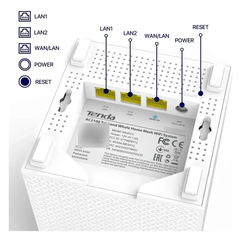 Router Tenda Nova Mw12 Wifi Mesh Tribanda Ac2100 Gigabit