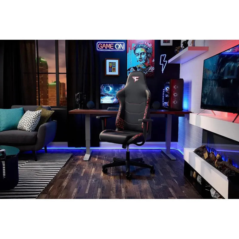 Silla Ergonómica Para Juegos Respawn 110 Faze Clan Edition Negro Cuero Sintético