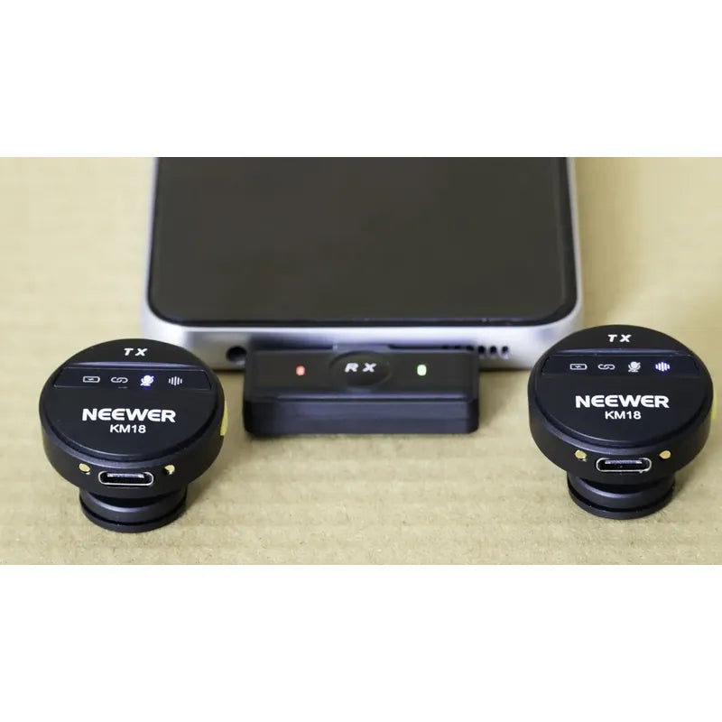 Microfonos Wireless Neewer Km18 Duo Usb C Negro