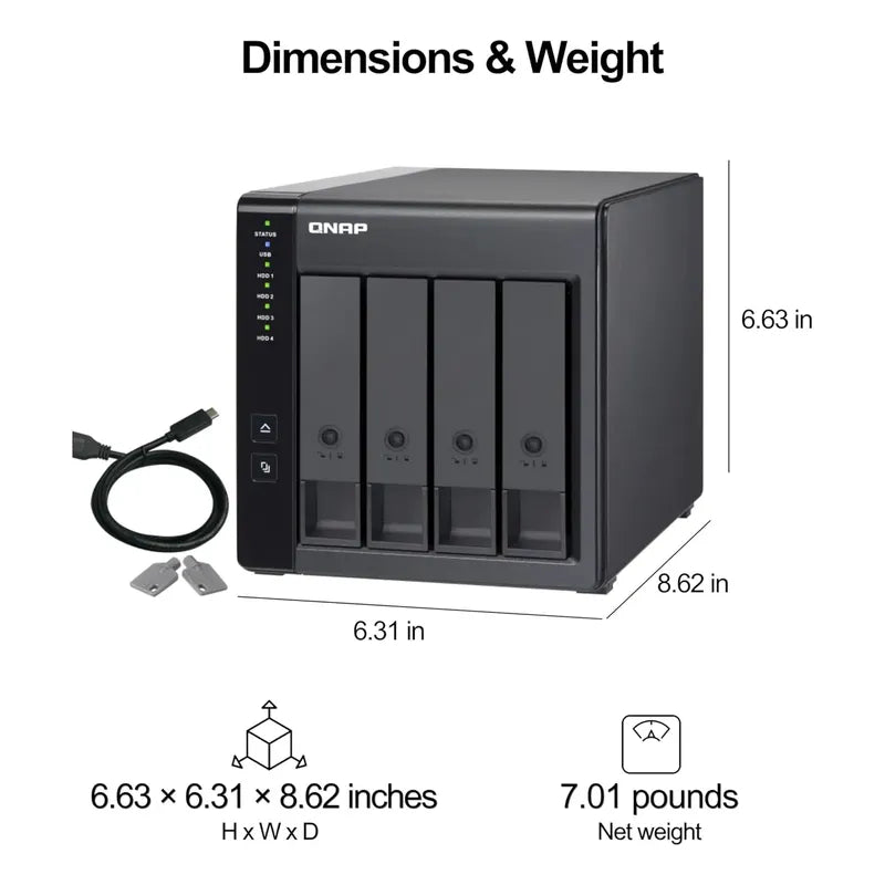 Gabinete De Expansión Raid Qnap Tr-004 De 4 Bahías Con Usb-c