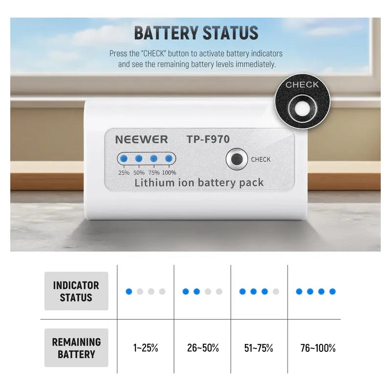 Batería Neewer Tp-f970d De 10500 Mah Carga Rapida