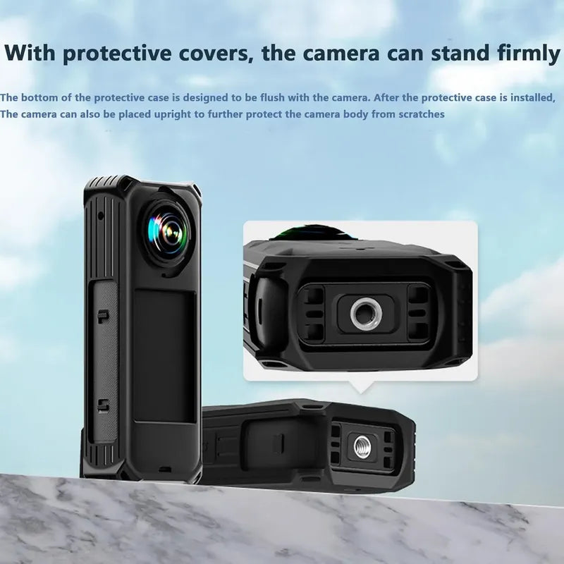 Funda Protectora De Goma + Tapa De Lente Para Insta360 X5