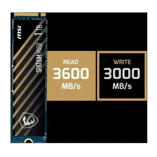 Msi Spatium M450 M.2 2280 1tb Pci-e.4.0 X4, Nvme 1.4 3d Nand Negro