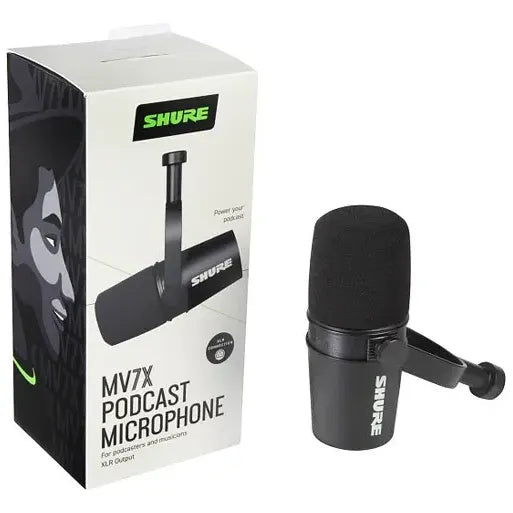 Micrófono Condensador Shure Mv7x Xlr Podcast, Grabación Negro