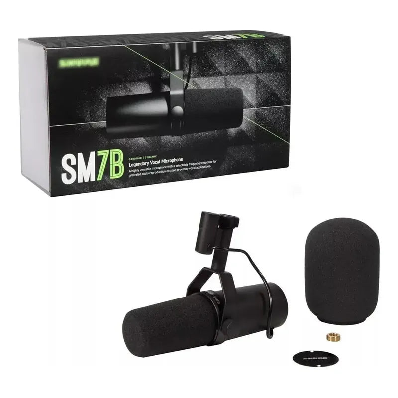 Microfono Shure Sm7b Cardioide Dinamico Para Podcast Negro