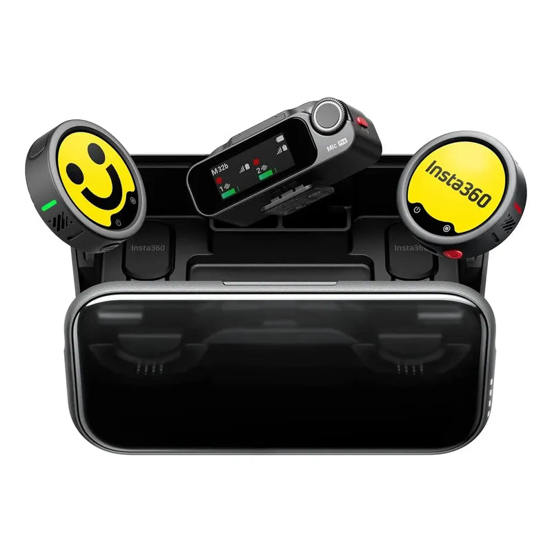 Insta360 Mic Pro (2 Tx + 1 Rx + Estuche De Carga). Negro
