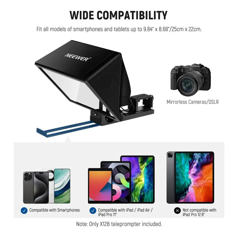 Neewer Basics X12b Teleprompter Aleación De Aluminio 12