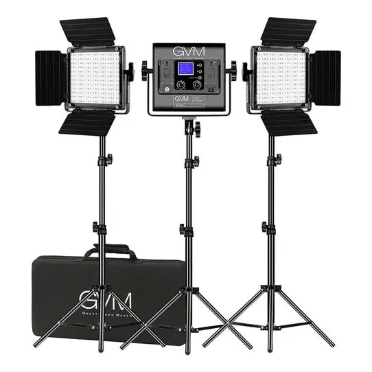 Panel De Luz Led Gvm 800d-rgb (kit De 3 Luces) Negro Rgb